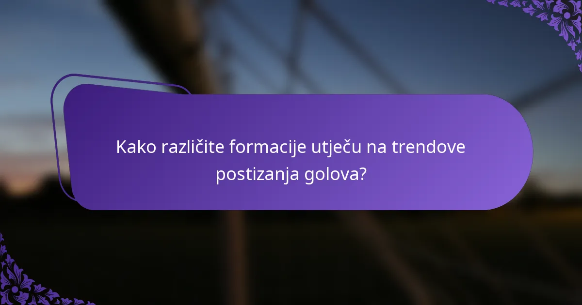 Kako različite formacije utječu na trendove postizanja golova?