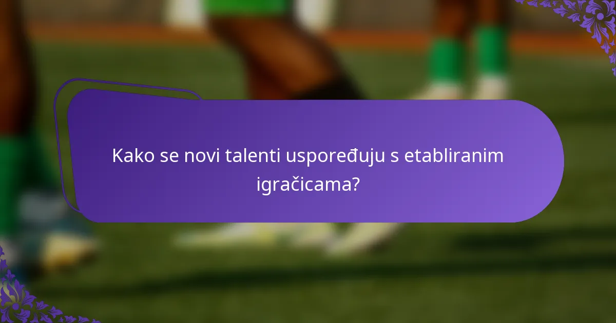 Kako se novi talenti uspoređuju s etabliranim igračicama?