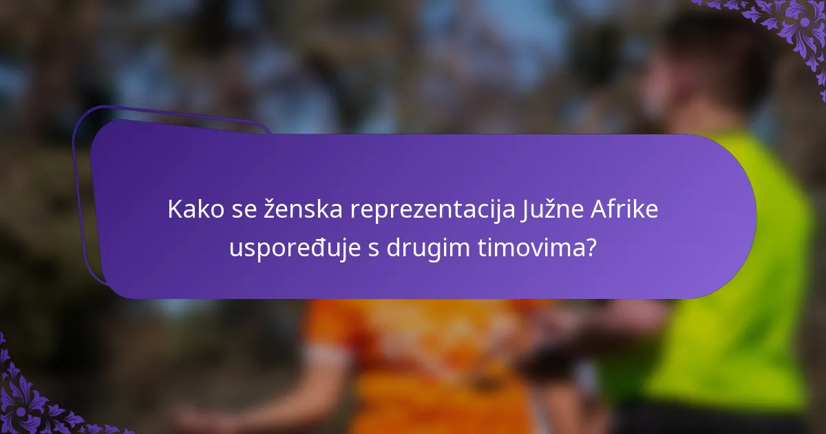 Kako se ženska reprezentacija Južne Afrike uspoređuje s drugim timovima?