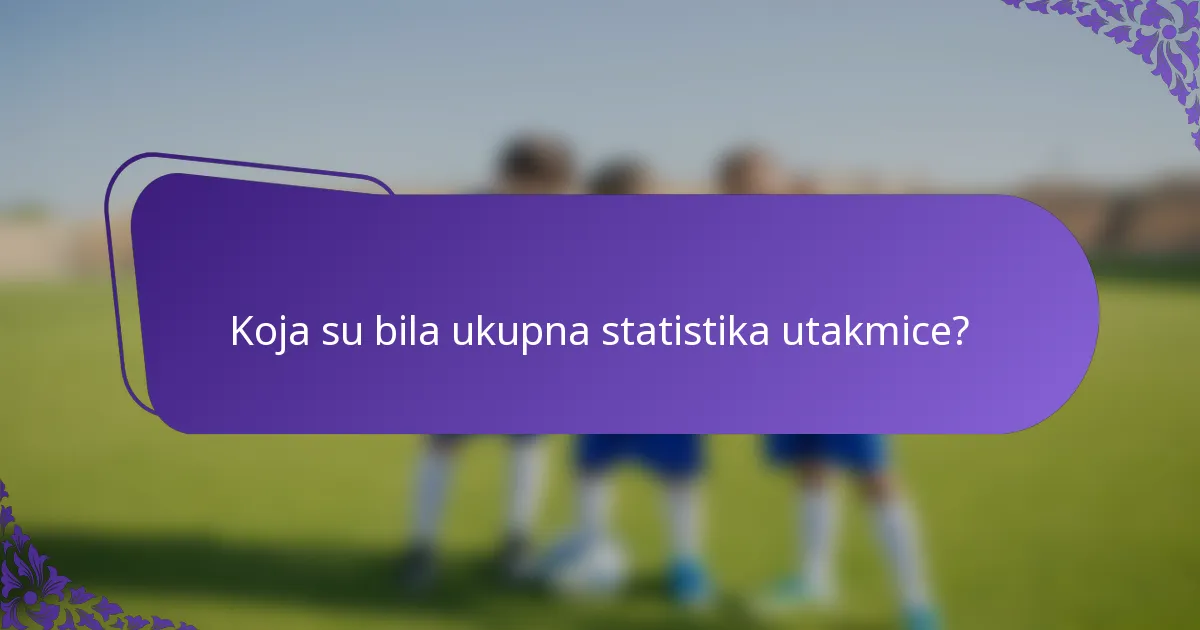 Koja su bila ukupna statistika utakmice?