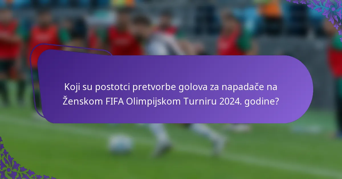 Koji su postotci pretvorbe golova za napadače na Ženskom FIFA Olimpijskom Turniru 2024. godine?