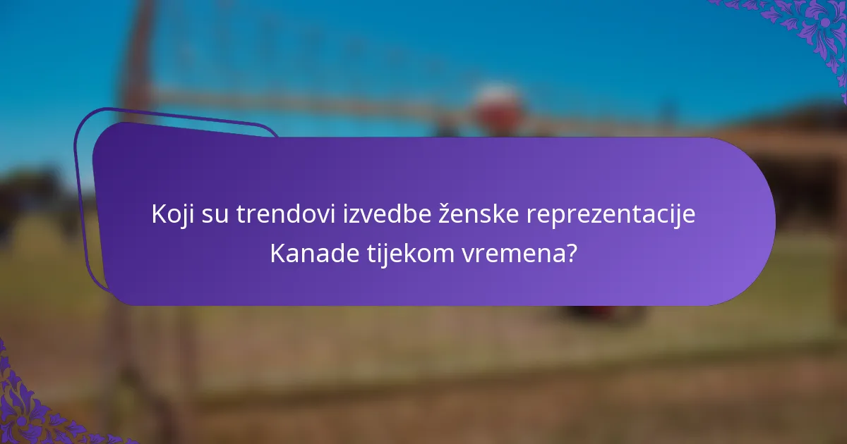 Koji su trendovi izvedbe ženske reprezentacije Kanade tijekom vremena?