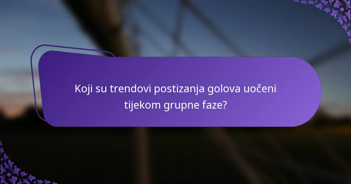 Koji su trendovi postizanja golova uočeni tijekom grupne faze?